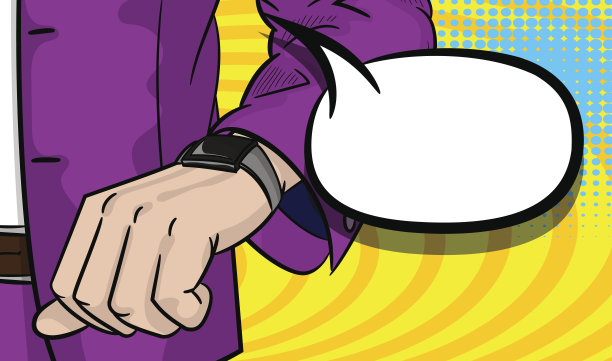 白人商人看着手上的手表。素材图片