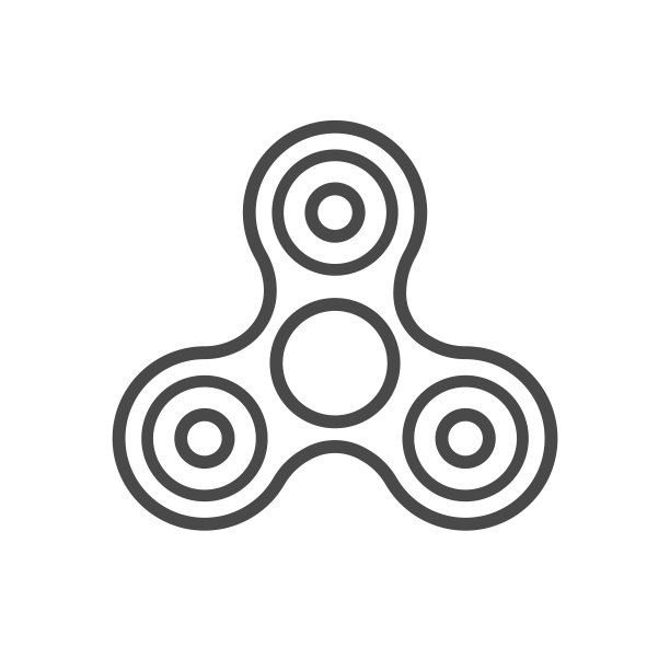 指尖陀螺线条矢量图标图片下载