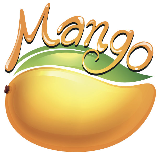 芒果食品标签白色图片下载