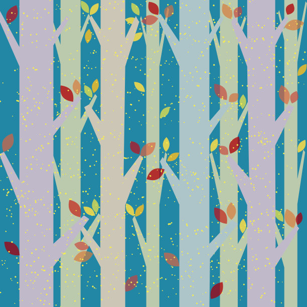 美丽森林的无缝彩色树干图片下载