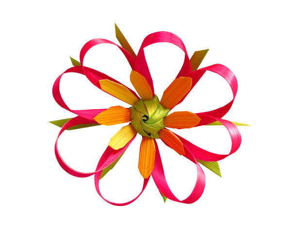 用棕榈叶手工制作的花图片下载