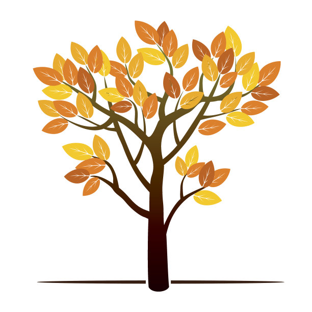 秋天的树。矢量插图。图片下载