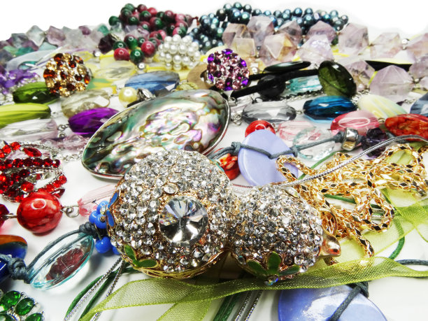 水晶、珠子、珠宝作为时尚背景图片下载