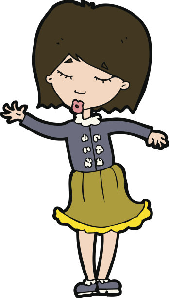 卡通挥舞着女人图片下载