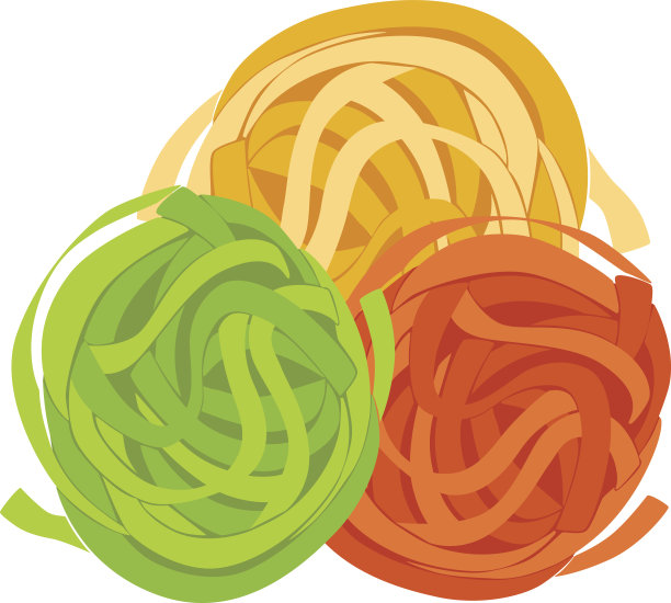 意大利宽面条意大利面。生意大利面，通心粉，卡通插图图片下载