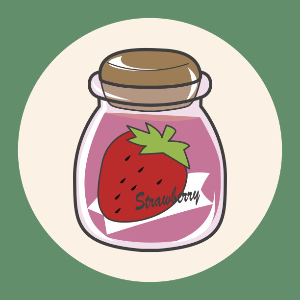 草莓酱主题元素向量，eps图片下载