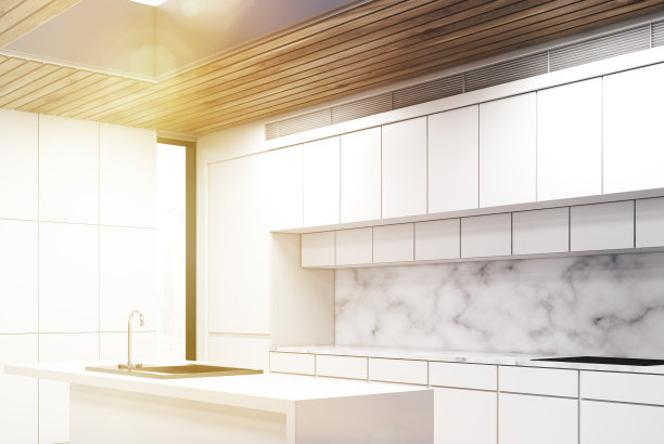 厨房岛，大理石，侧面，色调图片下载