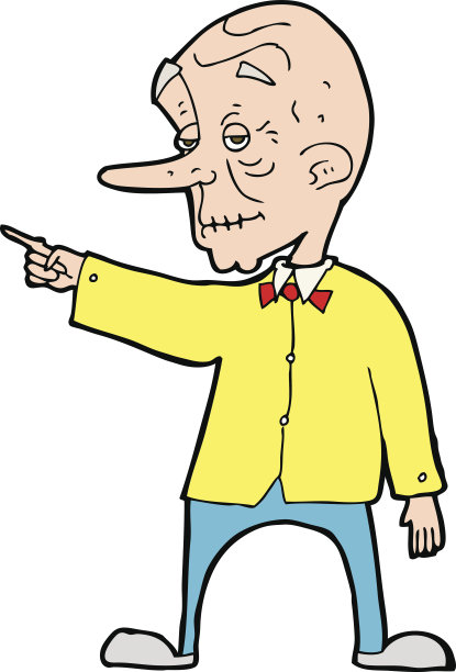 卡通老人指着图片下载