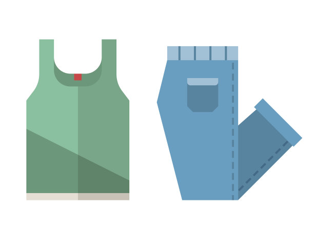 t恤和折叠牛仔裤图标图片下载