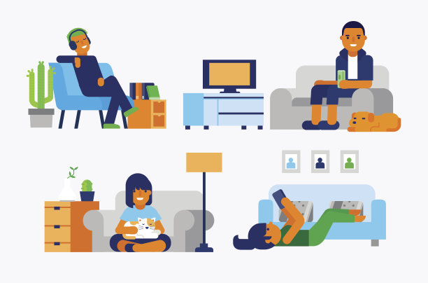 人们在家里放松图片下载