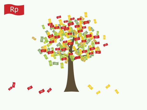 亚洲货币生长树向量:印尼盾图片下载