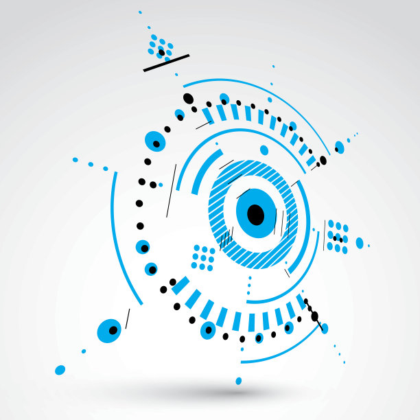 复古墙纸，艺术矢量背景使用网格和圆圈。技术模式。图片下载