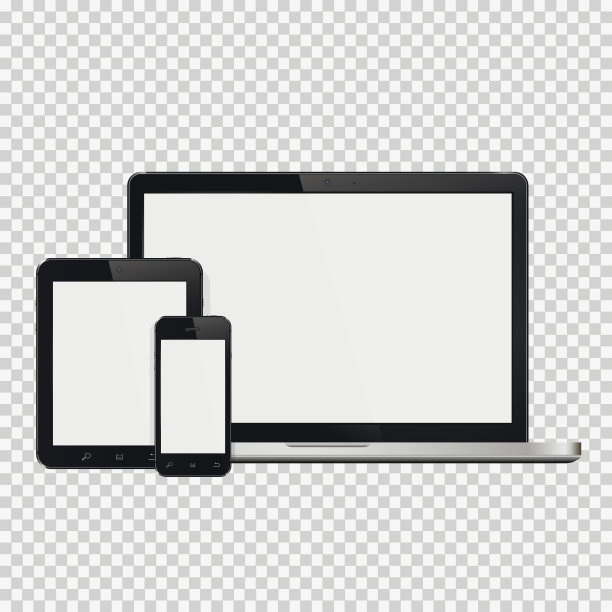 笔记本电脑，智能手机和平板电脑模型素材图片