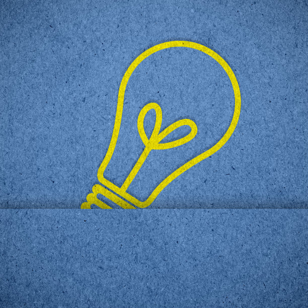 蓝色纸纹理上的灯光图标图片下载