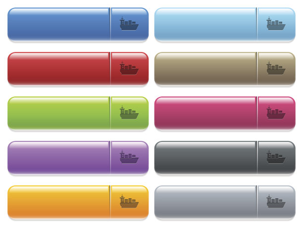 海上运输图标上颜色光泽，矩形菜单按钮图片下载