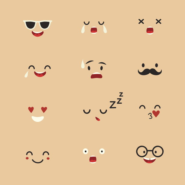 表情符号向量模板。笑脸符号图片下载