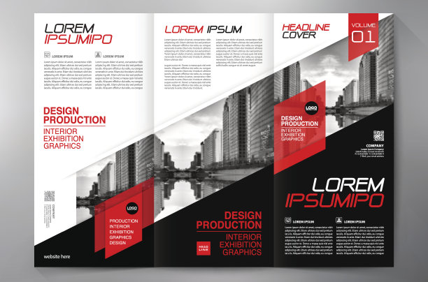 宣传册3折传单设计a4模板。图片下载