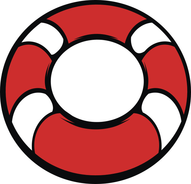 红色救生圈卡通图标图片下载