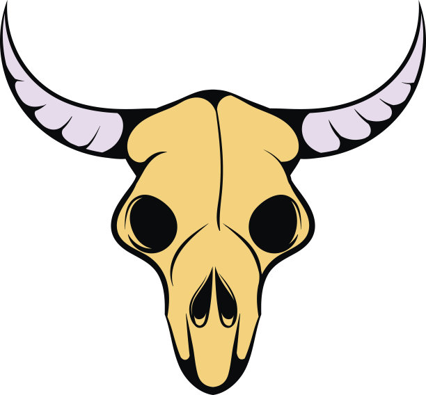 野牛头骨图标，卡通图标图片下载