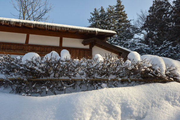 日本北海道冬季大雪图片下载