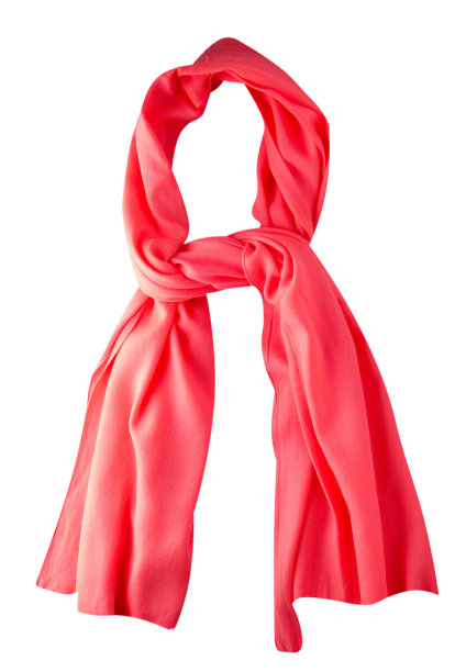 夏天的围巾。彩色的围巾。围巾俯视图。红色围巾素材图片