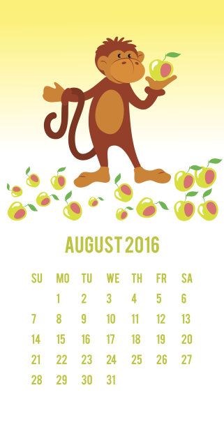 搞笑猴集苹果历2016图片下载