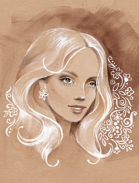 美女插画素材ID：158575990