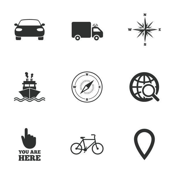 导航、gps图标。Windrose、指南针的迹象图片下载