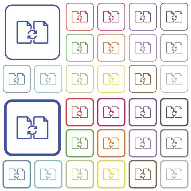 交换文档概述的平面颜色图标图片下载
