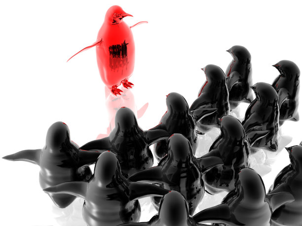 公司与红色领导会面的概念图片下载