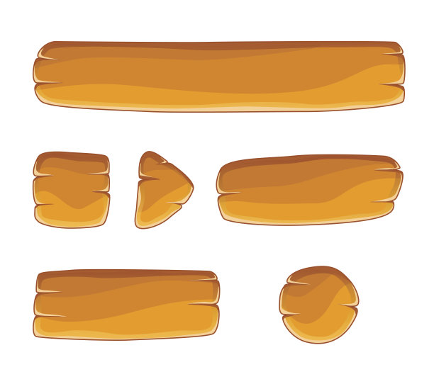 一组不同形状的卡通按钮图片下载