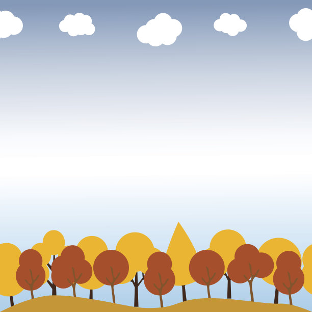 风景与秋天的树木。无缝模式。图片下载