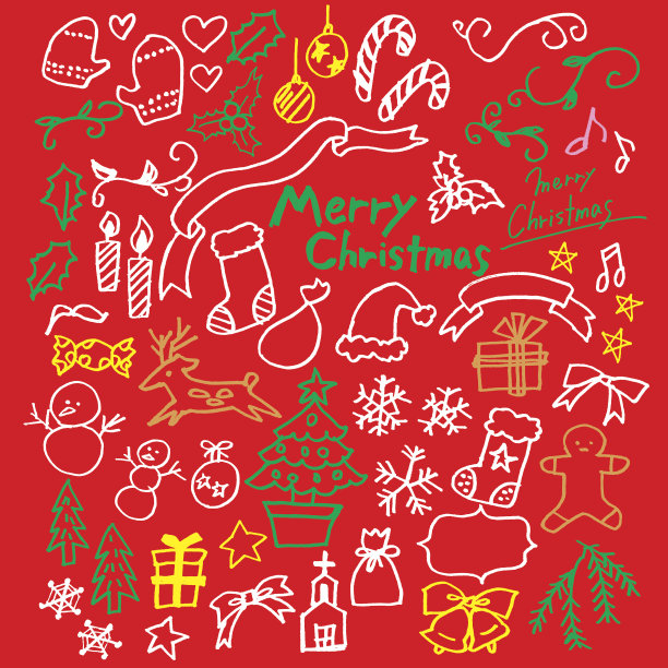 圣诞节手绘插图图片下载