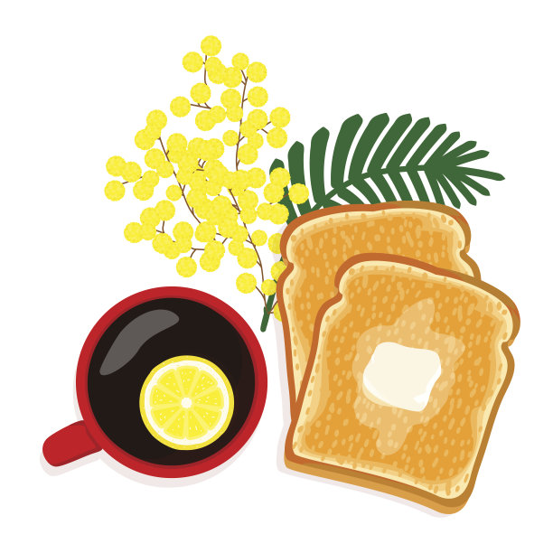 早上的咖啡，酥脆的烤面包和黄油。图片下载