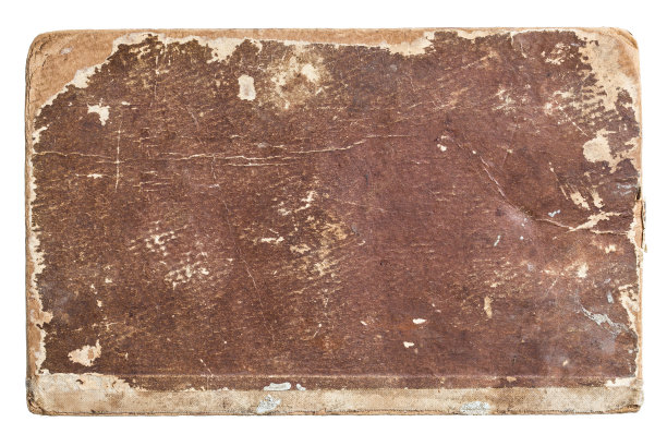 老书封面的纹理，孤立在白色背景上图片下载