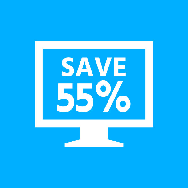 蓝色背景上的电脑显示器图标。——SmoothSeries图片下载