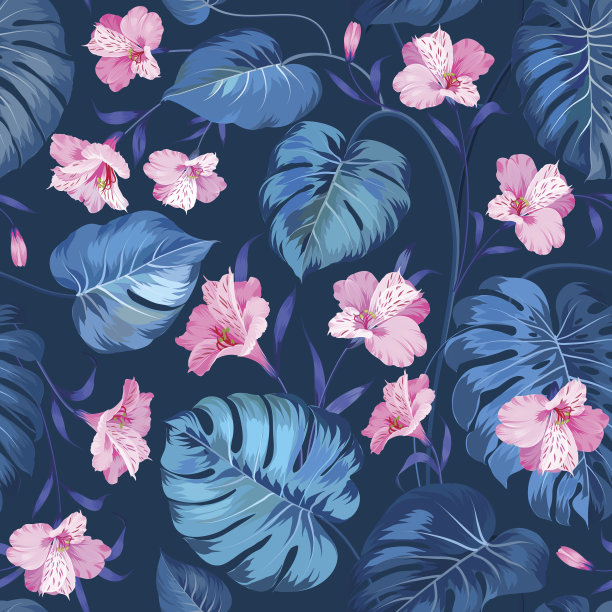 Alstroemeria在无缝背景图片下载