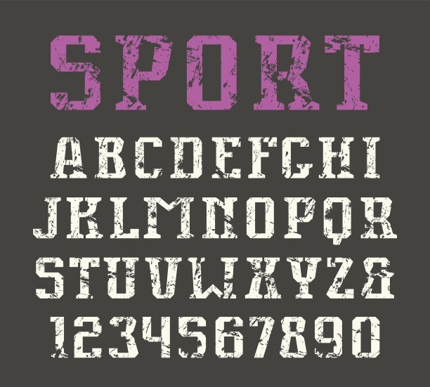 城市风格中的衬线字体和数字图片下载