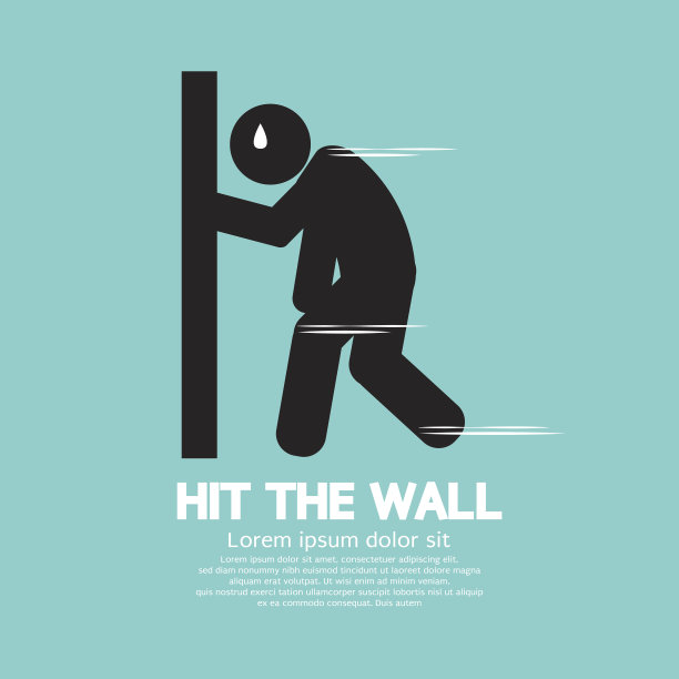 撞墙，耗尽能量跑者。图片下载