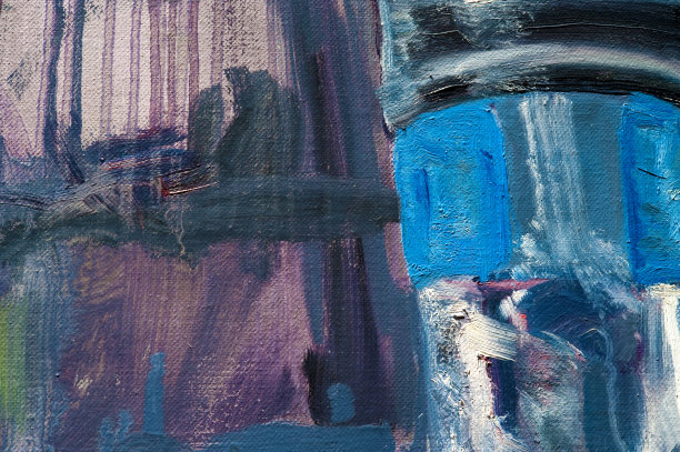 蓝、黑、紫油画微距图片下载