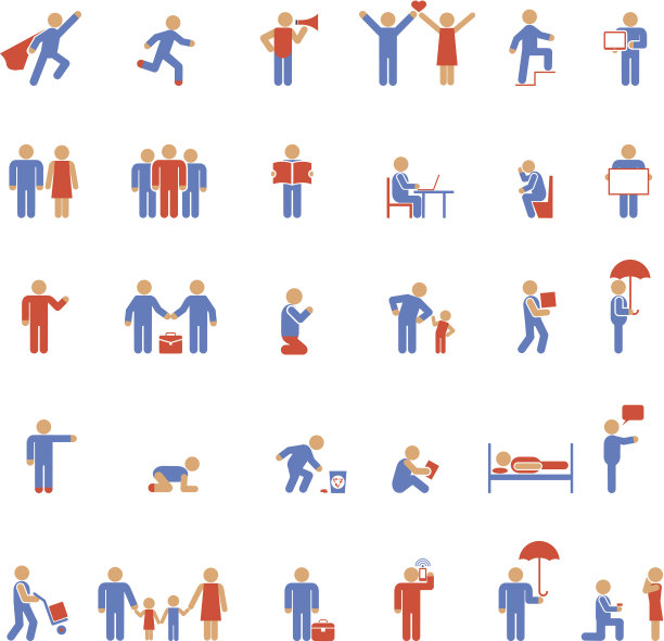 丰富多彩的人图标图片下载