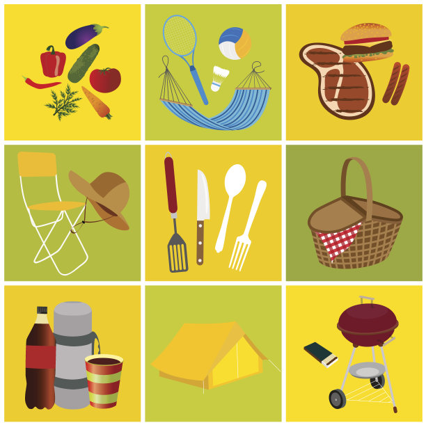 对象图标设置为野餐和娱乐图片下载