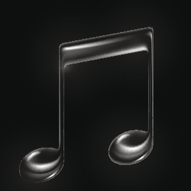 向量金属玻璃音乐音符图片下载