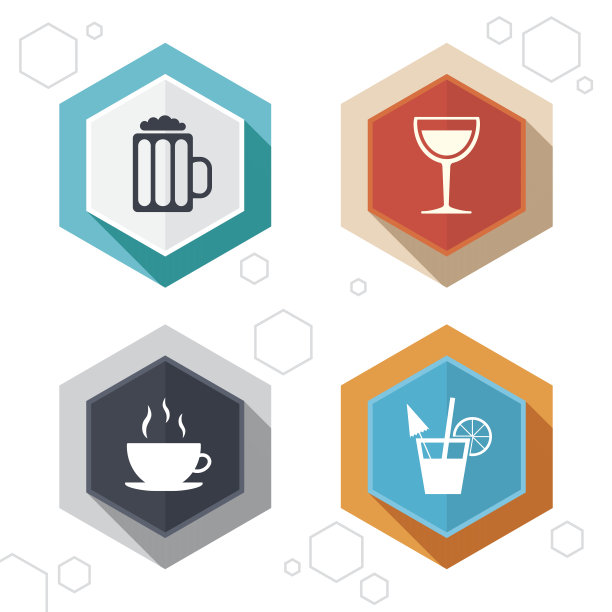 饮料的迹象。咖啡杯，啤酒杯图片下载