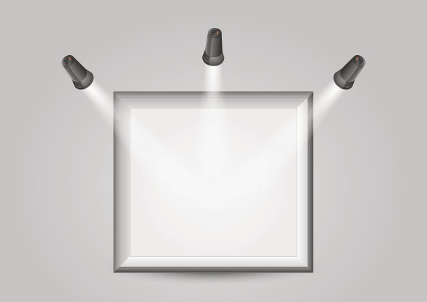 三盏灯和银色框架图片下载