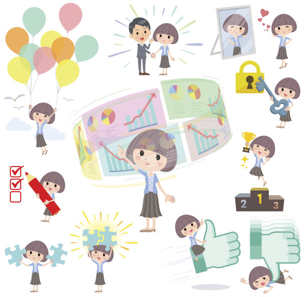 土豆泥头发蓝色开襟羊毛衫女人成功和积极图片下载