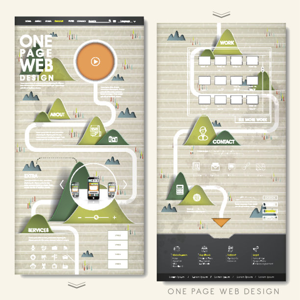 自然一页网站模板设计图片下载