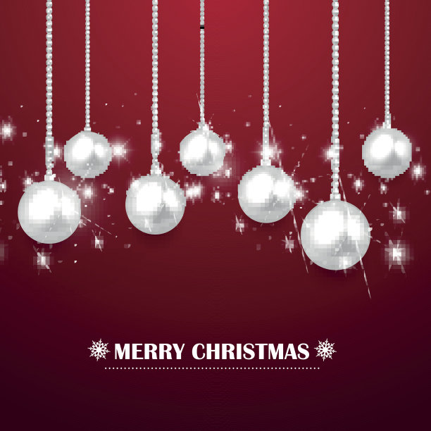 圣诞球装饰。现实的向量设计图片下载