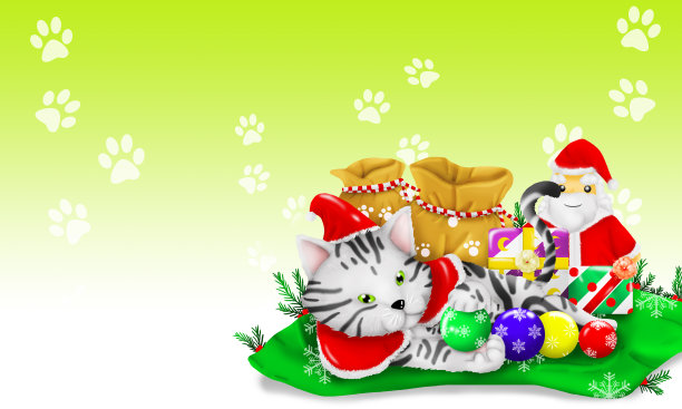 美国短毛猫圣诞节的墙纸图片下载