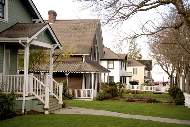 华盛顿甘布尔港的一排房子图片下载